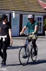 Pregnant CHRISTINA SCHWARZENEGGER Riding Her Bike Out in Brentwood 06/09/2020