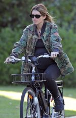 Pregnant KATHERINE SCHWARZENEGGER and MARIA SHRIVER Out Riding Bikes in Los Angeles 06/13/2020