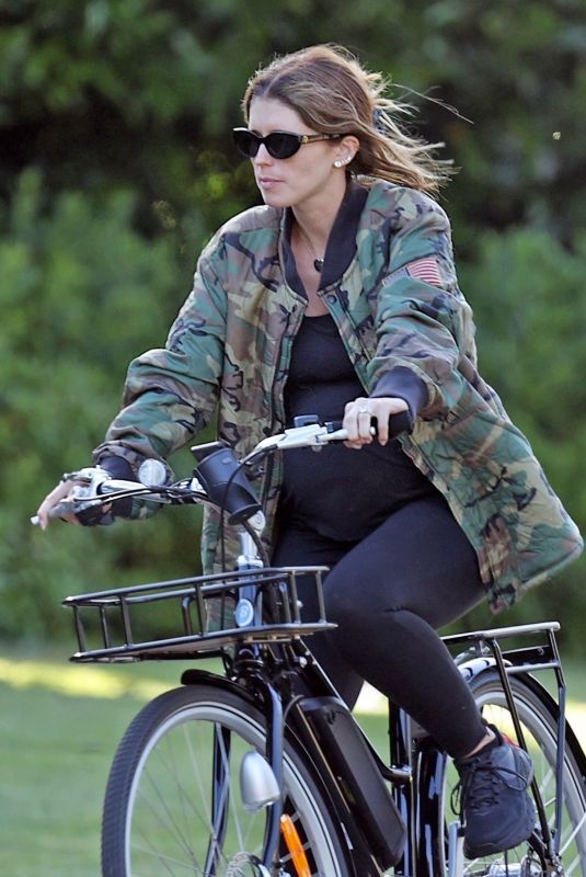 Pregnant KATHERINE SCHWARZENEGGER Out Riding Bike in Los Angeles 06/13/2020