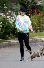 Pregnant KATHERINE SCHWARZENEGGER Out with Her Dog in Los Angeles 06/28/2020