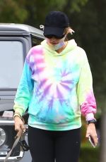 Pregnant KATHERINE SCHWARZENEGGER Out with Her Dog in Los Angeles 06/28/2020