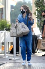 REBECCA GAYHEART in Denim Overalls at Shake Shack in Los Angeles 06/19/2020
