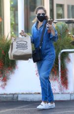 REBECCA GAYHEART in Denim Overalls at Shake Shack in Los Angeles 06/19/2020