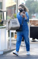 REBECCA GAYHEART in Denim Overalls at Shake Shack in Los Angeles 06/19/2020