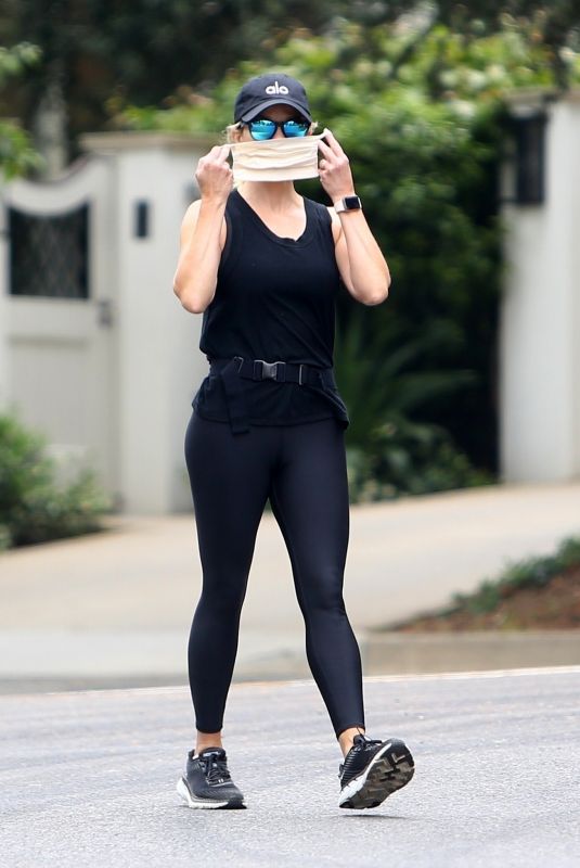 REESE WITHERSPOON Out with Her Yoga Instructor in Brentwood 06/23/2020