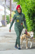 REGINA KING Out with Her Dog in Los Angeles 06/05/2020