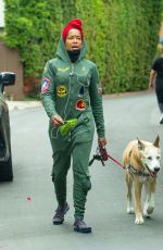 REGINA KING Out with Her Dog in Los Angeles 06/05/2020