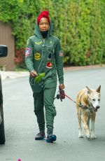 REGINA KING Out with Her Dog in Los Angeles 06/05/2020