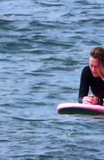 ROBIN WRIGHT and Clement Giraudet Surfing in Malibu 06/12/2020
