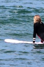 ROBIN WRIGHT and Clement Giraudet Surfing in Malibu 06/12/2020