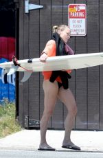 ROBIN WRIGHT Surfing at a Beach in Malibu 06/12/2020