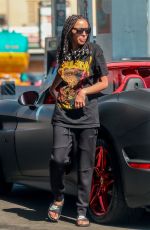 TINASHE Driving Her Ferrari Out in Beverly Hills 06/18/2020