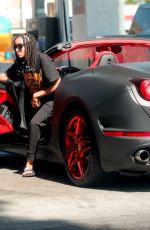 TINASHE Driving Her Ferrari Out in Beverly Hills 06/18/2020