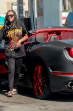 TINASHE Driving Her Ferrari Out in Beverly Hills 06/18/2020