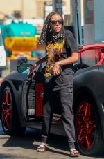 TINASHE Driving Her Ferrari Out in Beverly Hills 06/18/2020