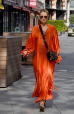 VOGUE WILLIAMS in a Orange Dress Leaves Global Radio in London 06/07/2020