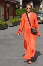 VOGUE WILLIAMS in a Orange Dress Leaves Global Radio in London 06/07/2020