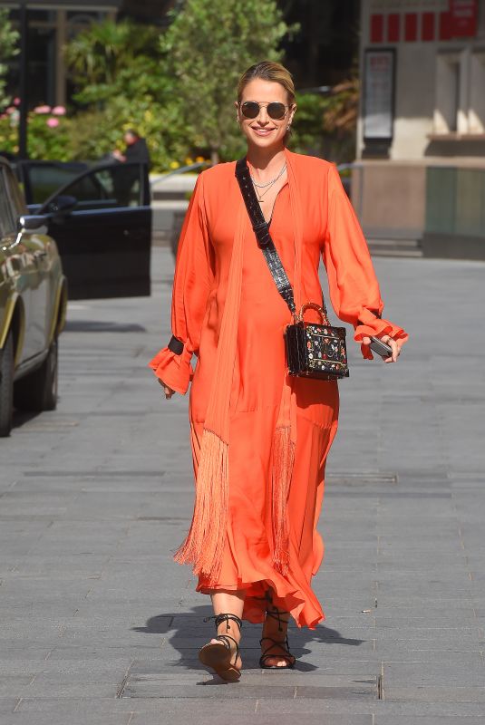 VOGUE WILLIAMS in a Orange Dress Leaves Global Radio in London 06/07/2020