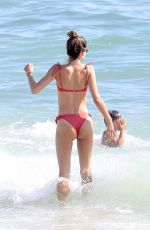 ALESSANDRA AMBROSIO in a Red Bikini at a Beach in Malibu 07/11/2020