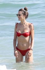 ALESSANDRA AMBROSIO in a Red Bikini at a Beach in Malibu 07/11/2020