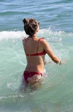ALESSANDRA AMBROSIO in a Red Bikini at a Beach in Malibu 07/11/2020
