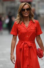 AMANDA HOLDEN in a Long Red Dress Leaves Global Studios in London 07/15/2020