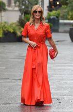 AMANDA HOLDEN in a Long Red Dress Leaves Global Studios in London 07/15/2020