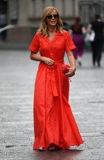 AMANDA HOLDEN in a Long Red Dress Leaves Global Studios in London 07/15/2020