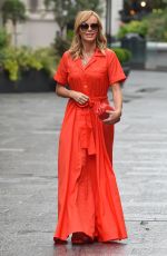 AMANDA HOLDEN in a Long Red Dress Leaves Global Studios in London 07/15/2020