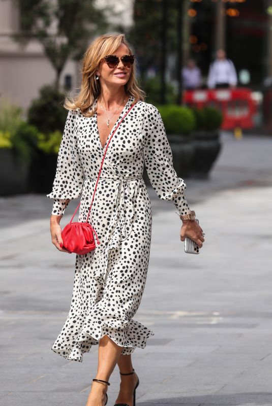 AMANDA HOLDEN in a Polka-dot Dress Leaves Heart Radio in London 07/01/2020