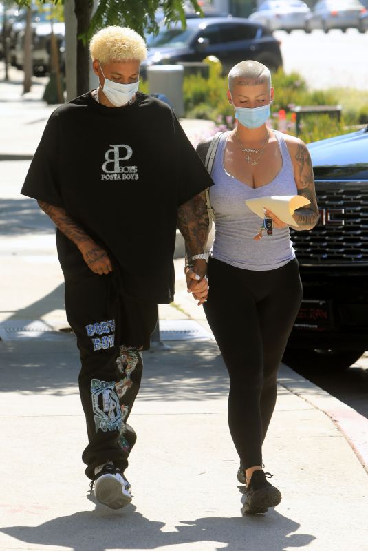 AMBER ROSE and Alexander Edwards Out in West Hollywood 07/13/2020