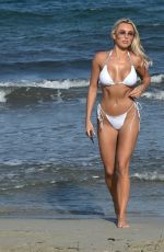 AMBER TURNER in a White Bikini at a Beach in Spain 07/19/2020