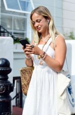 AMELIA WINDSOR in a White Dress Out in London 07/23/2020