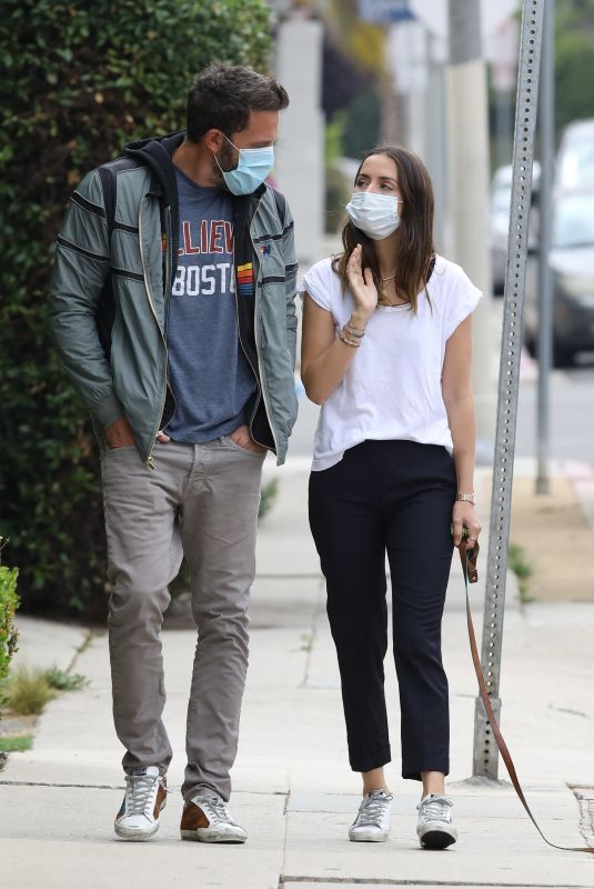 ANA DE ARMAS and Ben Affleck Out with Their Dog in Venice 07/24/2020