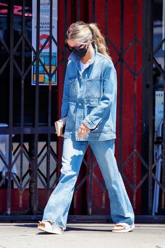 ANNABELLE WEALLIS in Double Denim Out for Coffee in Los Angeles 07/01/2020