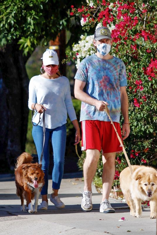 AUBREY PLAZA and Jeff Baena Out with Her Dogs in Los Angeles 07/19/2020