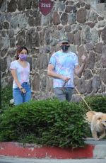 AUBREY PLAZA and Jeff Baena Out with Their Dogs in Los Angeles 07/14/2020