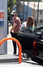 AUBREY PLAZA at a Gas Station in Los Feliz 06/30/2020