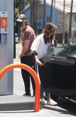 AUBREY PLAZA at a Gas Station in Los Feliz 06/30/2020