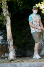 AUBREY PLAZA Out with Her Dogs in Los Angeles 07/08/2020