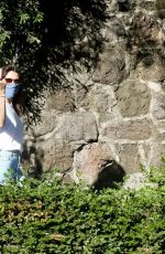 AUBREY PLAZA Out with Her Dogs in Los Angeles 07/08/2020
