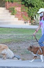 AUBREY PLAZA Out with Her Dogs in Los Angeles 07/13/2020