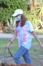 AUBREY PLAZA Out with Her Dogs in Los Angeles 07/13/2020