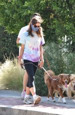AUBREY PLAZA Out with Her Dogs in Los Feliz 07/22/2020