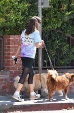 AUBREY PLAZA Out with Her Dogs in Los Feliz 07/22/2020