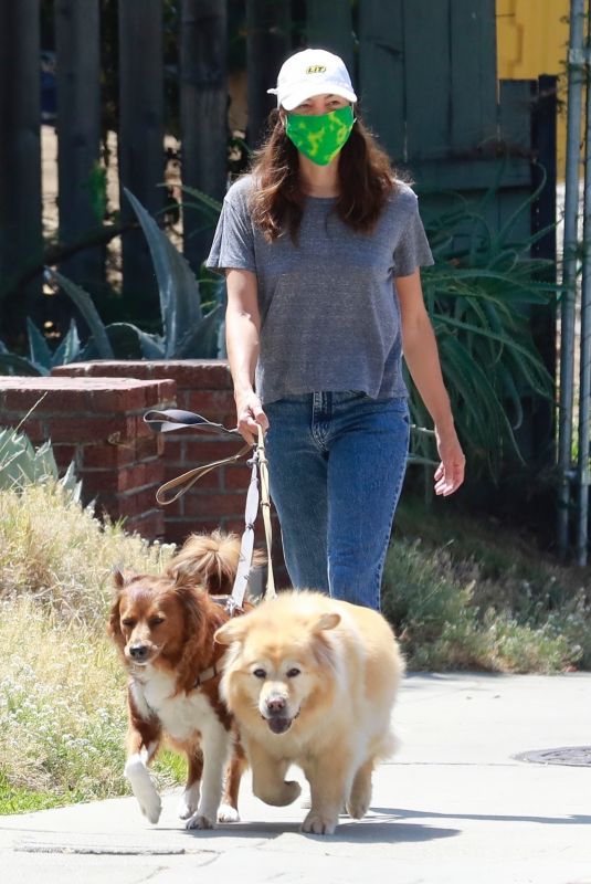 AUBREY PLAZA Waks Her Dogs Out in Los Feliz 07/25/2020