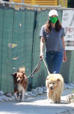 AUBREY PLAZA Waks Her Dogs Out in Los Feliz 07/25/2020