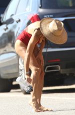 BETHENNY FRANKEL in a Red Swimsuit at a Beach in Hamptons 07/29/2020
