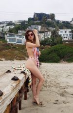 BLANCA BLANCO in American Flag Colors Swimsuit at a Beach in Malibu 07/03/2020