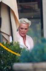 BRIGITTE NIELSEN Out for Dinner for Her 57th Birthday 07/15/2020